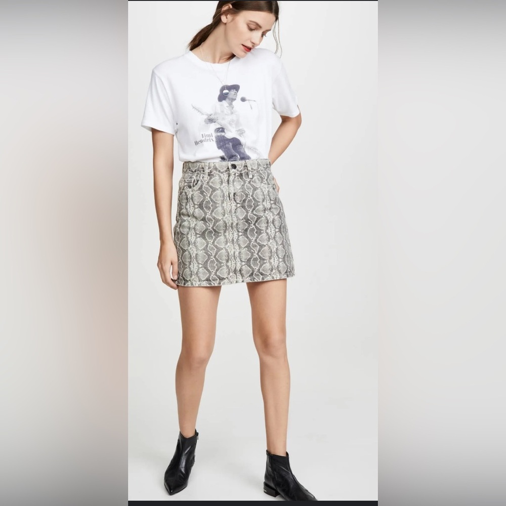 BlankNYC The Jane Denim Snakeskin Print Mini Skirt size‎ 26 NWT